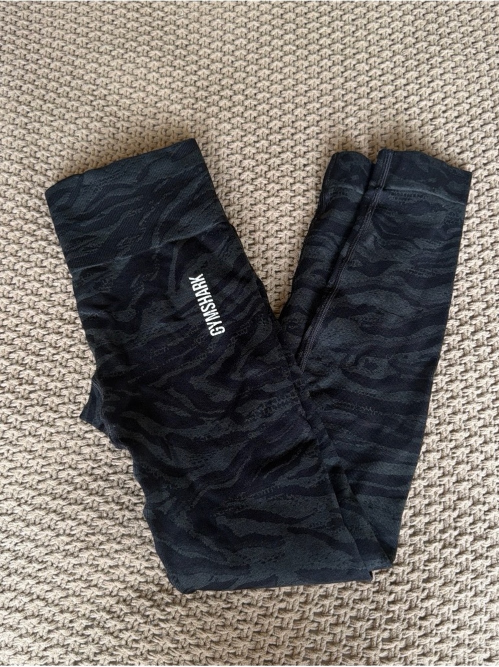 Gymshark Black & Grey Zebra Print Leggings